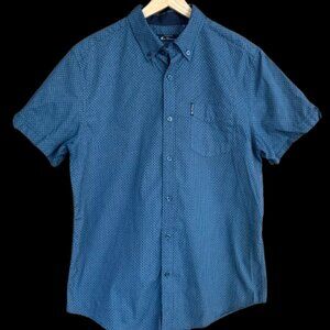 Ben Sherman - blue cotton - short sleeve button down - medium